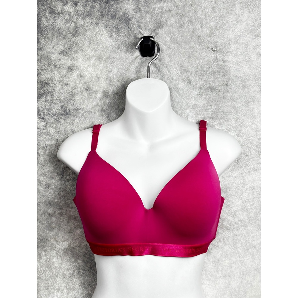Victoria's‎ Secret T-Shirt Lightly Lined Wireless Hot Pink Bra Size 36DD